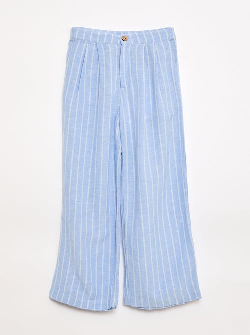 Pantalón ancho de lino mezclado - Kiabi