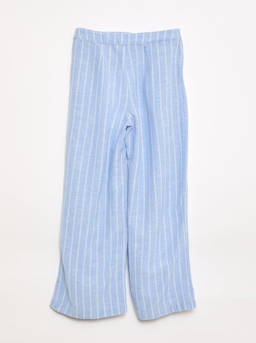 Pantalón ancho de lino mezclado - Kiabi