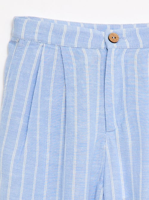 Pantalón ancho de lino mezclado - Kiabi