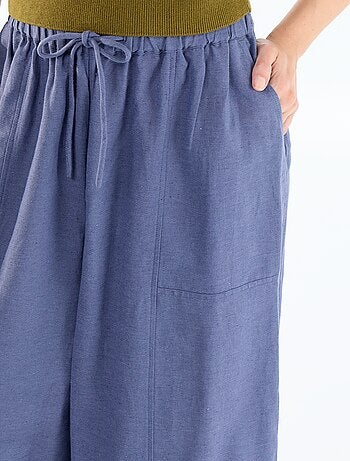 Pantalón ancho de lino mezclado