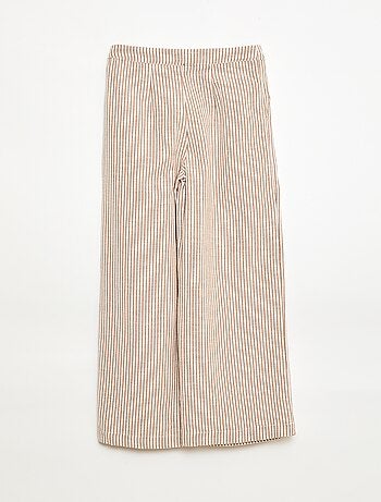 Pantalón ancho de lino mezclado