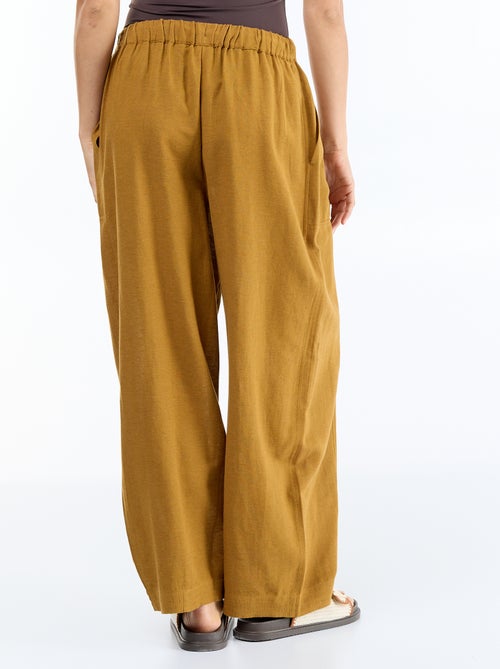 Pantalón ancho de lino mezclado - Kiabi