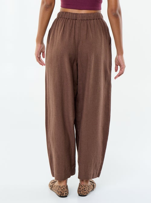 Pantalón ancho de lino mezclado - Kiabi