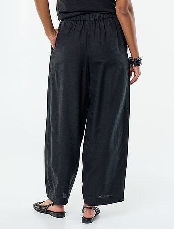 Pantalón ancho de lino mezclado