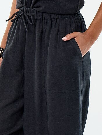 Pantalón ancho de lino mezclado
