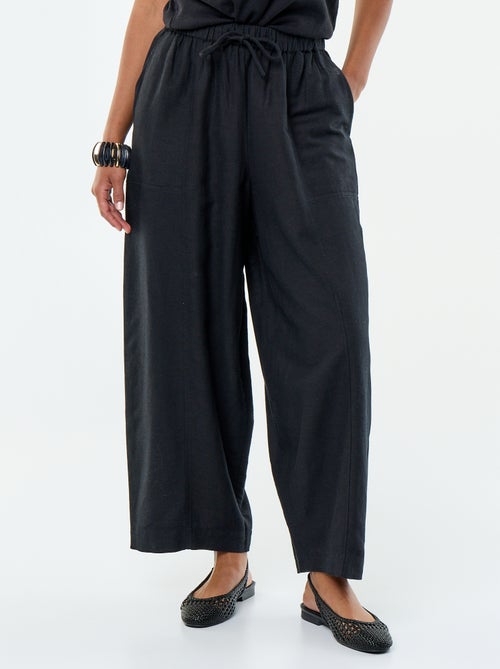 Pantalón ancho de lino mezclado - Kiabi