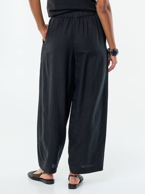 Pantalón ancho de lino mezclado - Kiabi