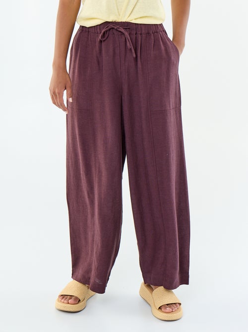 Pantalón ancho de lino mezclado - Kiabi