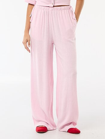 Pantalón ancho de lino mezclado