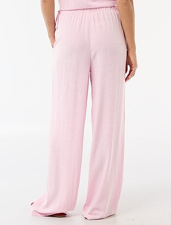 Pantalón ancho de lino mezclado