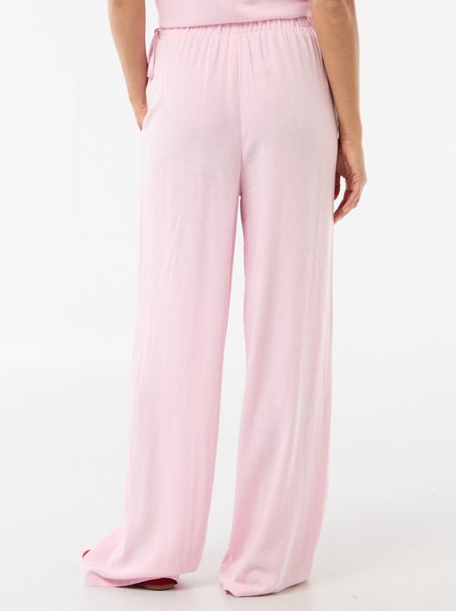 Pantalón ancho de lino mezclado - Kiabi