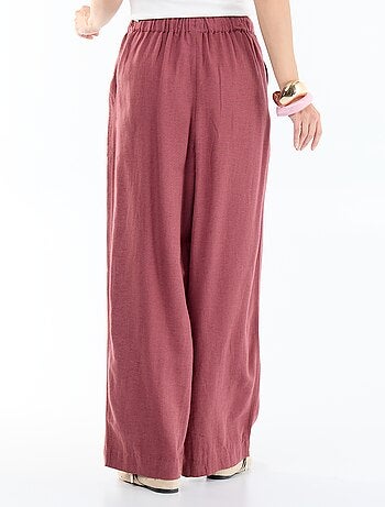 Pantalón ancho de lino mezclado