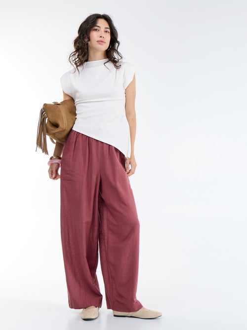 Pantalón ancho de lino mezclado - Kiabi