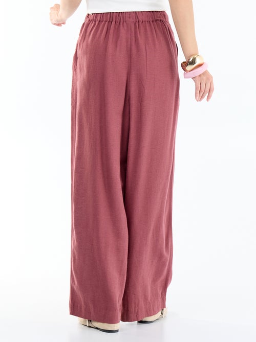 Pantalón ancho de lino mezclado - Kiabi