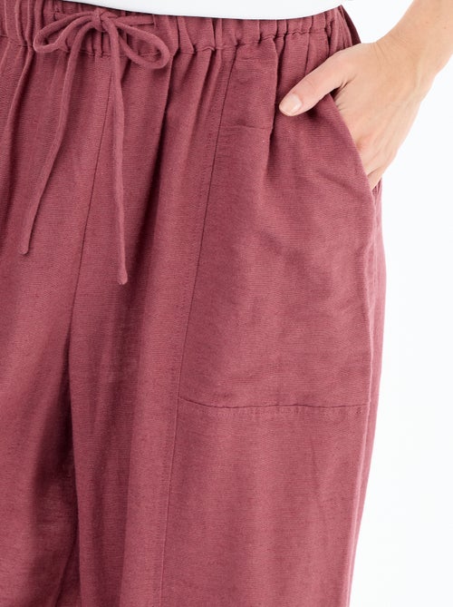 Pantalón ancho de lino mezclado - Kiabi