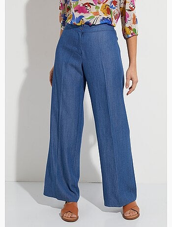 Pantalón ancho de lyocell con cinturilla elástica - Afibel