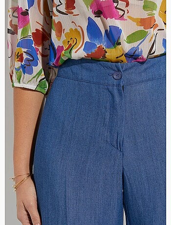 Pantalón ancho de lyocell con cinturilla elástica - Afibel