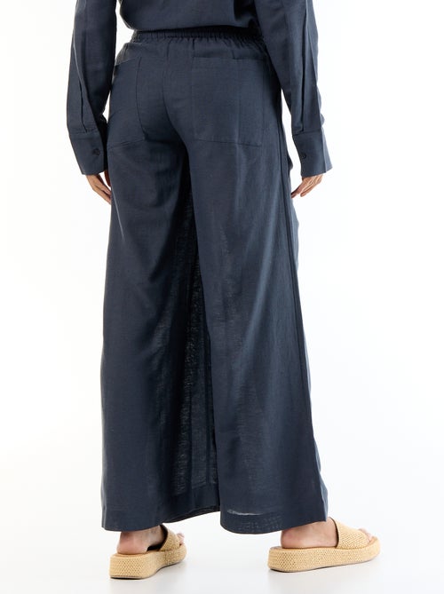 Pantalón ancho de maternidad de lino mezclado - Kiabi Pantalón ancho de maternidad de lino mezclado - Kiabi