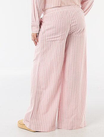 Pantalón ancho de maternidad de lino mezclado