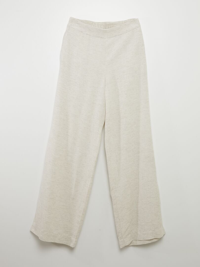 Pantalón ancho de mezcla de lino 'JDY' BEIGE - Kiabi