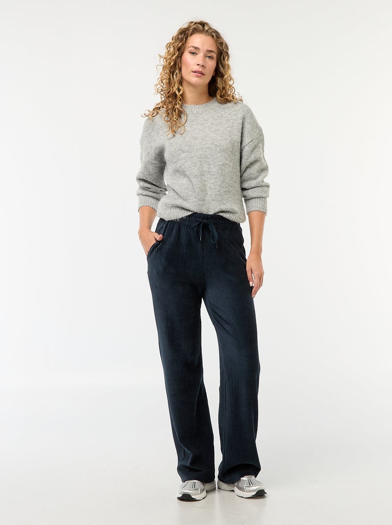 Pantalón ancho de pana Azul - Kiabi