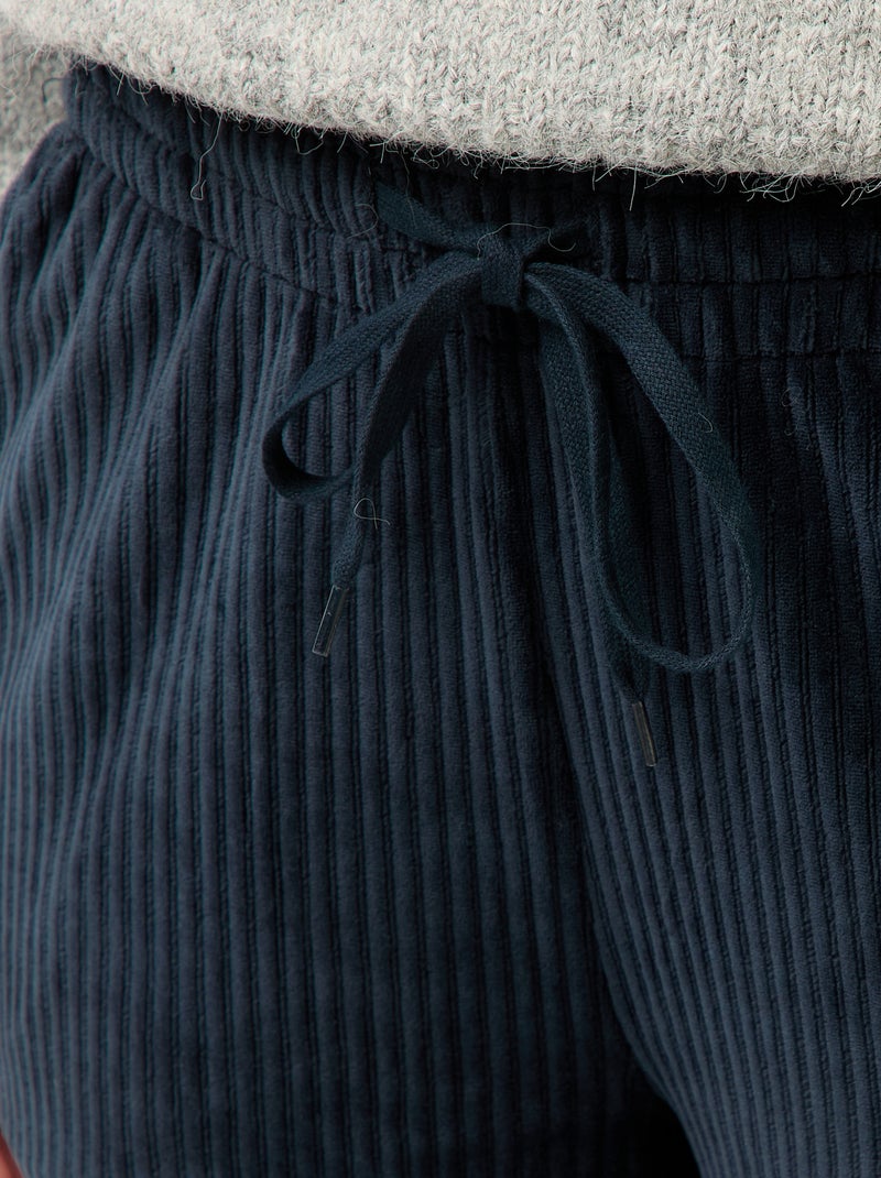 Pantalón ancho de pana Azul - Kiabi