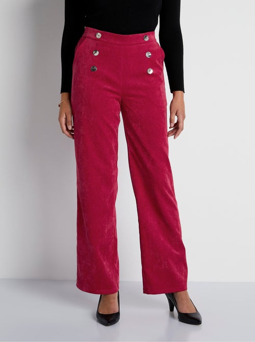 Pantalón ancho de pana efecto puente - Afibel - Kiabi