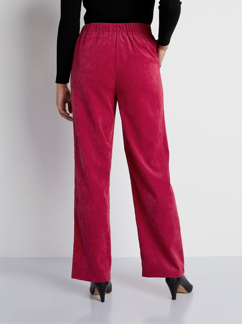 Pantalón ancho de pana efecto puente - Afibel Rojo - Kiabi