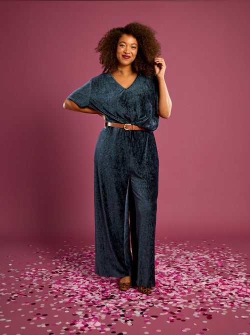 Pantalón ancho de pana lisa - Kiabi