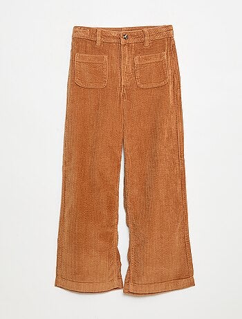 Pantalón ancho de pana lisa