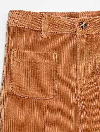 Pantalón ancho de pana lisa