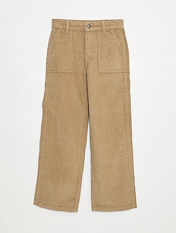 Pantalón ancho de pana lisa