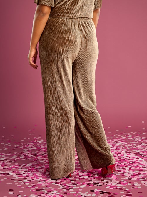 Pantalón ancho de pana lisa - Kiabi