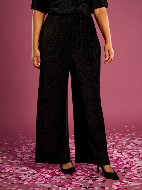 Pantalón ancho de pana lisa - Kiabi