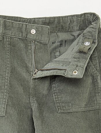 Pantalón ancho de pana lisa