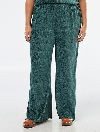 Pantalón ancho de pana lisa