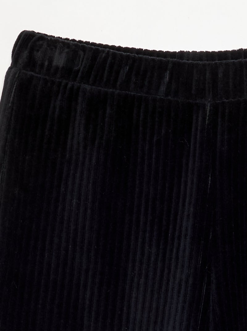 Pantalón ancho de pana Negro - Kiabi