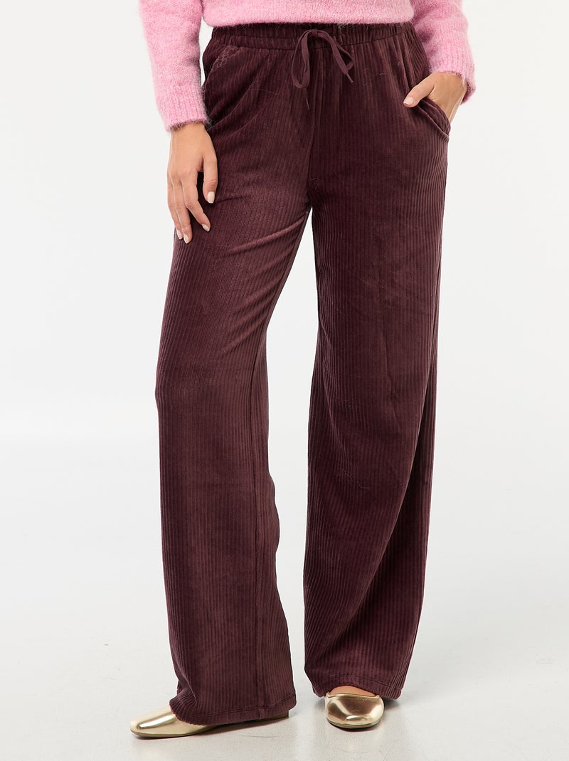 Pantalón ancho de pana Purpura - Kiabi