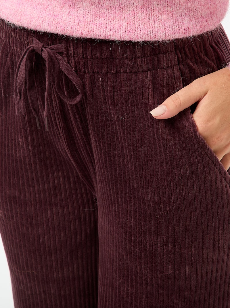 Pantalón ancho de pana Purpura - Kiabi