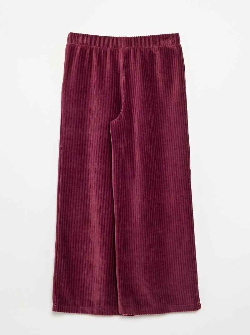 Pantalón ancho de pana Rojo - Kiabi