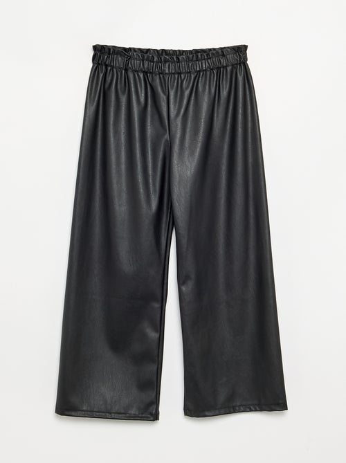Pantalón ancho de polipiel - Kiabi