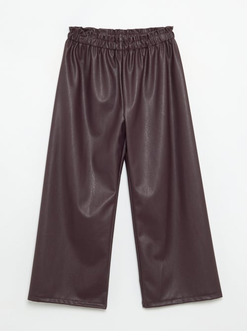 Pantalón ancho de polipiel - Kiabi