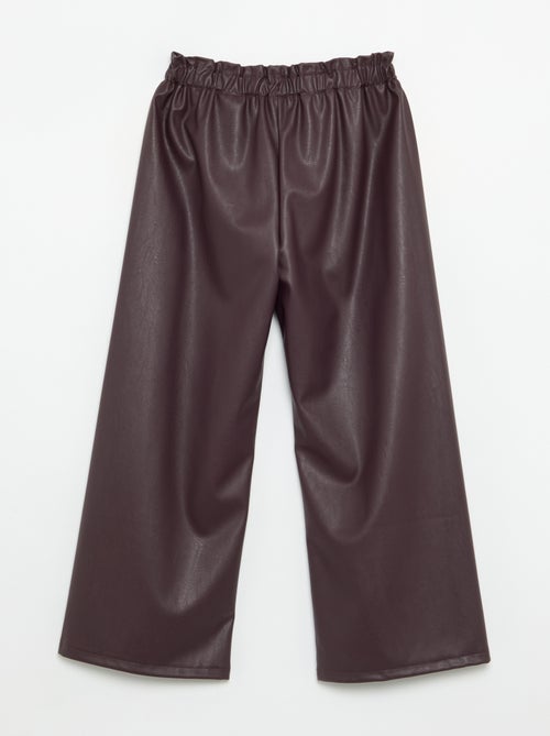 Pantalón ancho de polipiel - Kiabi