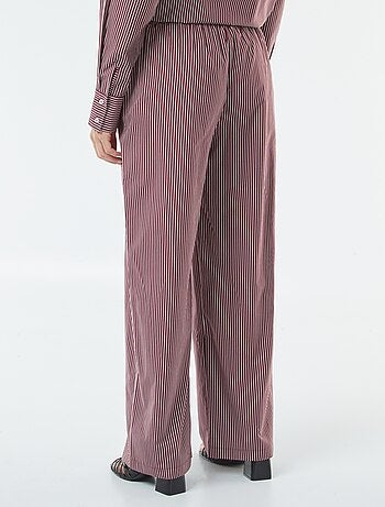 Pantalón ancho de popelina a rayas