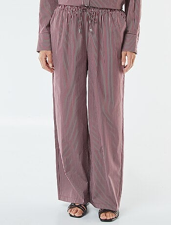 Pantalón ancho de popelina a rayas