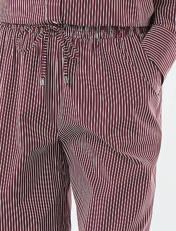 Pantalón ancho de popelina a rayas