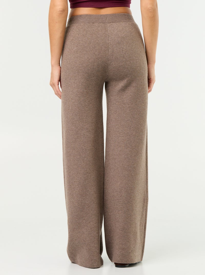 Pantalón ancho de punto Beige - Kiabi