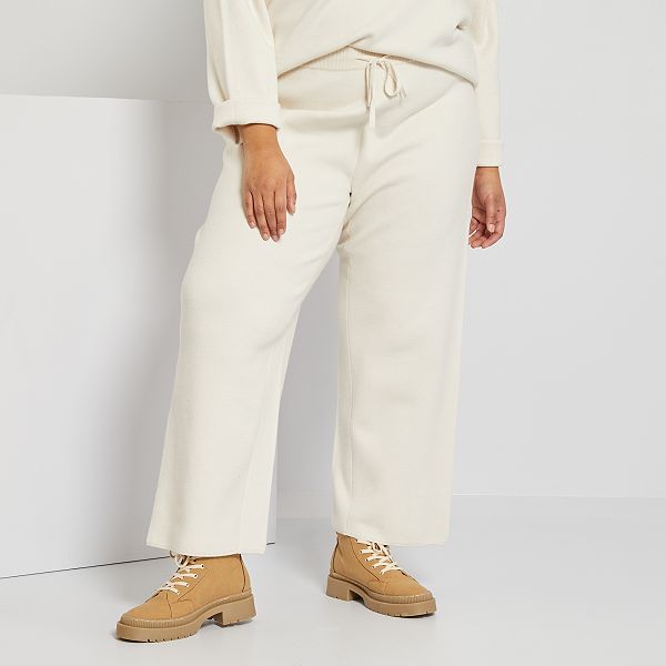 Pantalón ancho de punto tallas grandes mujer - Kiabi - 22,00€