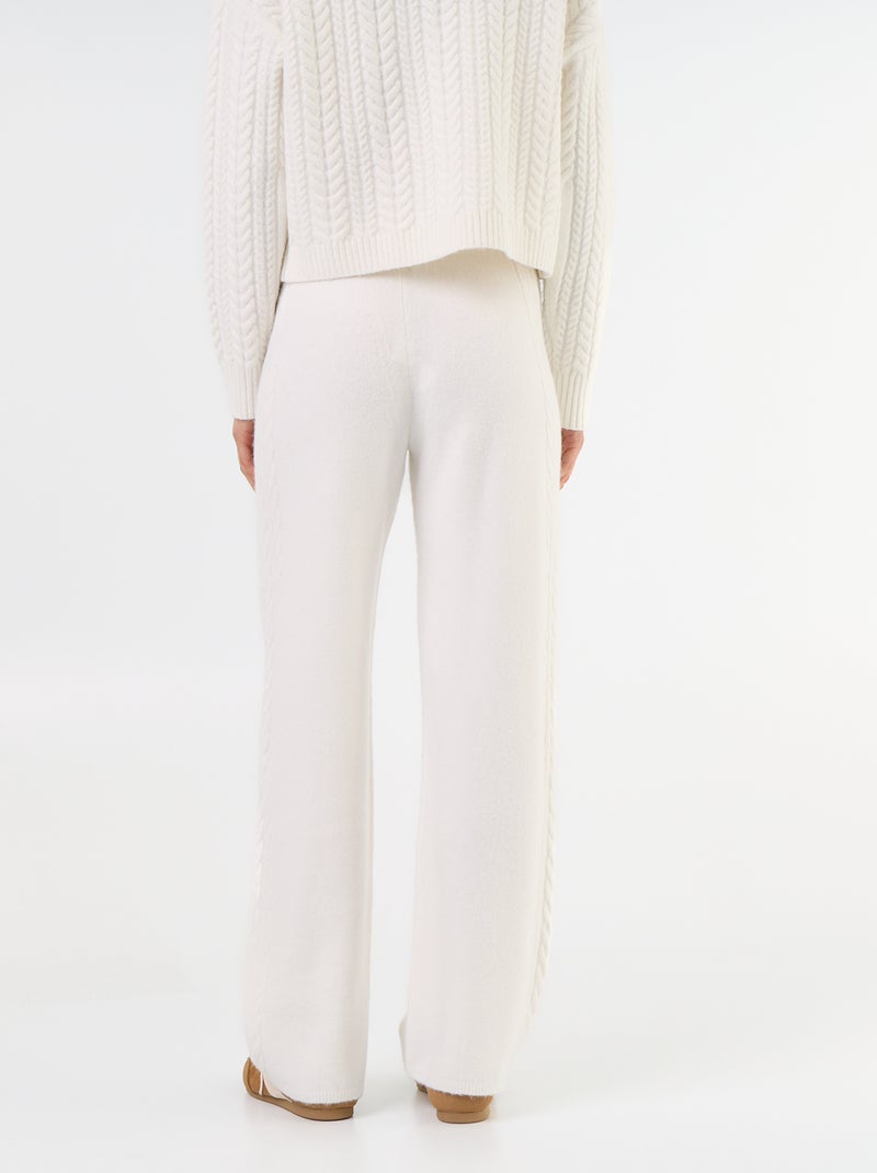 Pantalón ancho de punto Blanco - Kiabi