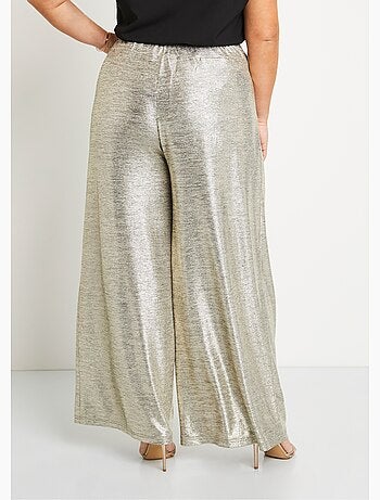 Pantalón ancho de punto brillante con cintura elástica - AFIBEL